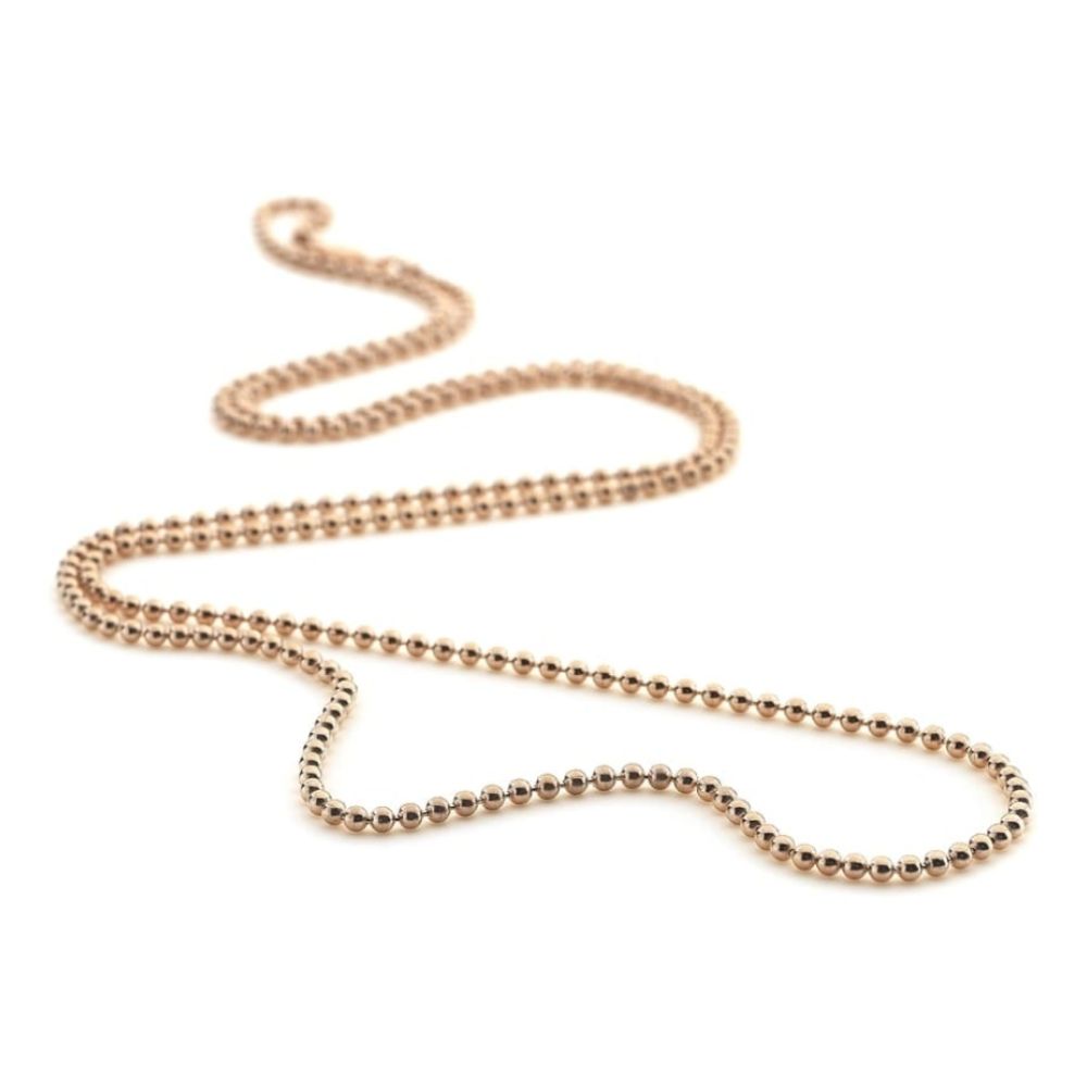 Rose Gold Plate Sterling Silver Bead Chain 30"