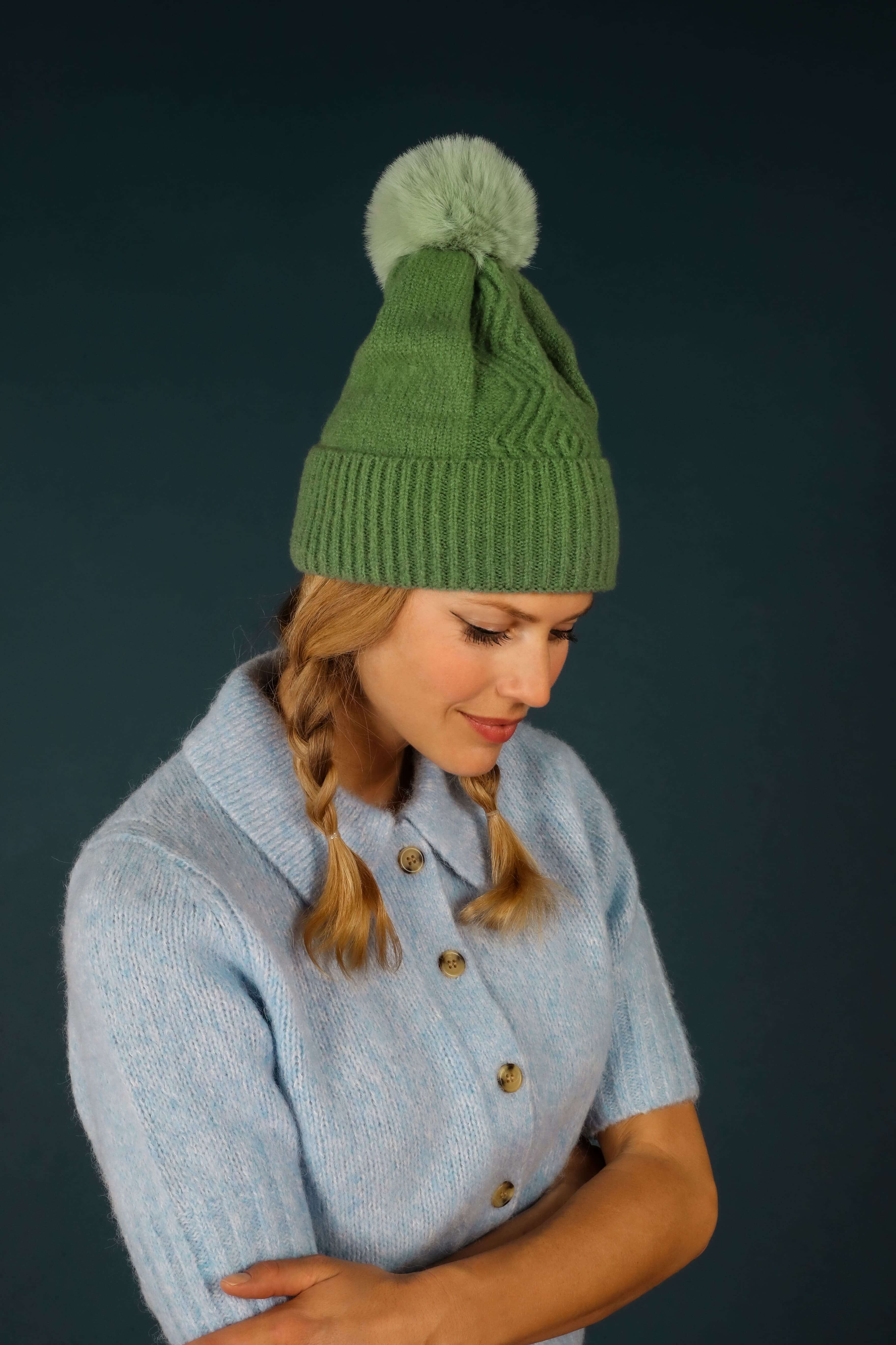 Ingrid Bobble Hat - Sage