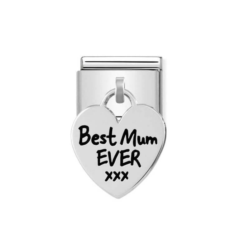 Classic Engraved Best Mum Ever Link In SS & 925 Silver