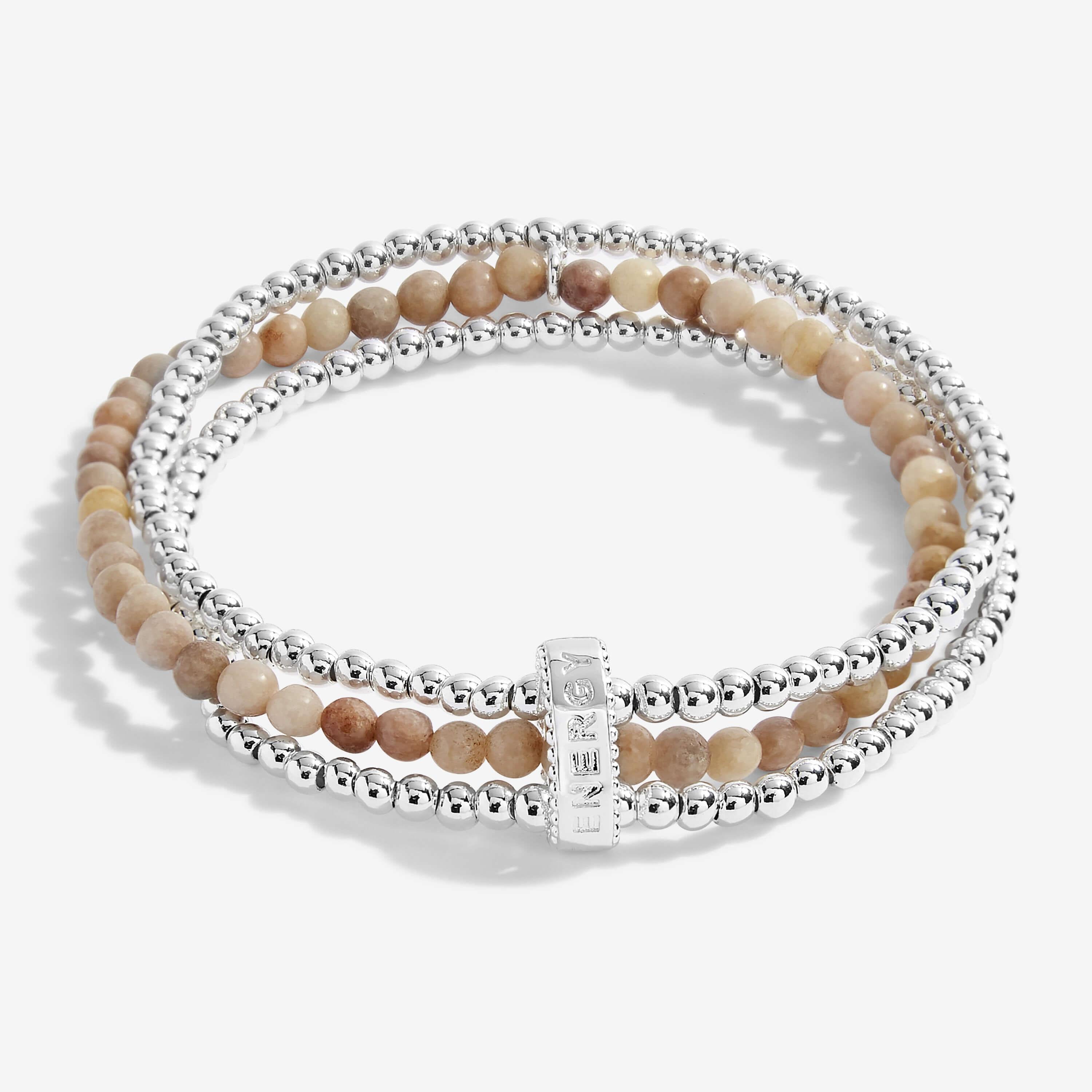 Wellness Stones | Silver | Sunstone Bracelet | 17.5cm Stretch