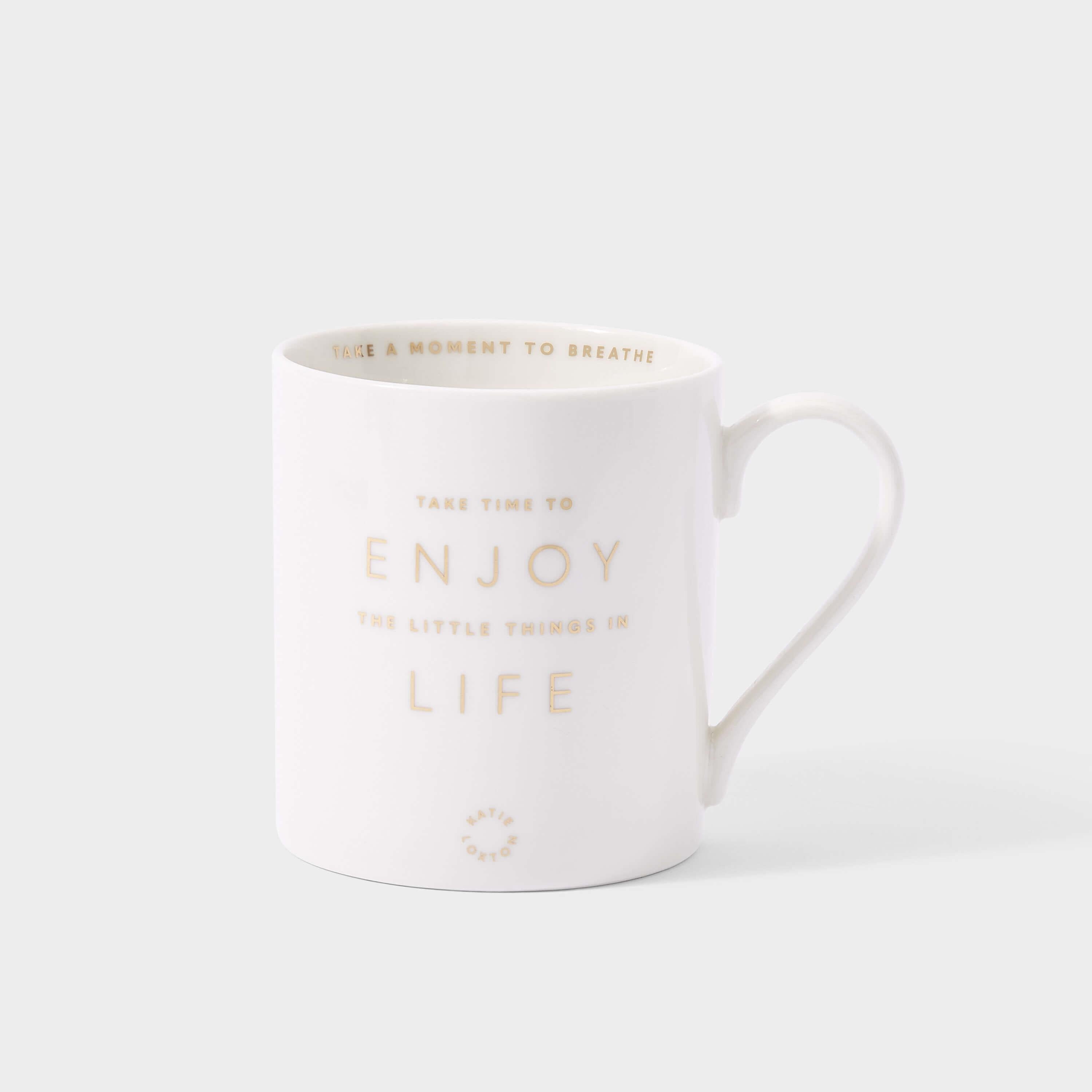Porcelain Mug | Take Time To Enjoy The Little Things In Life| Sage Green