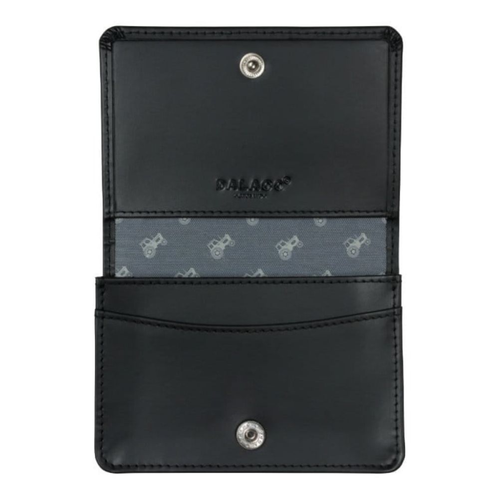 Leather Credit Card holder with Tractor lining -Black