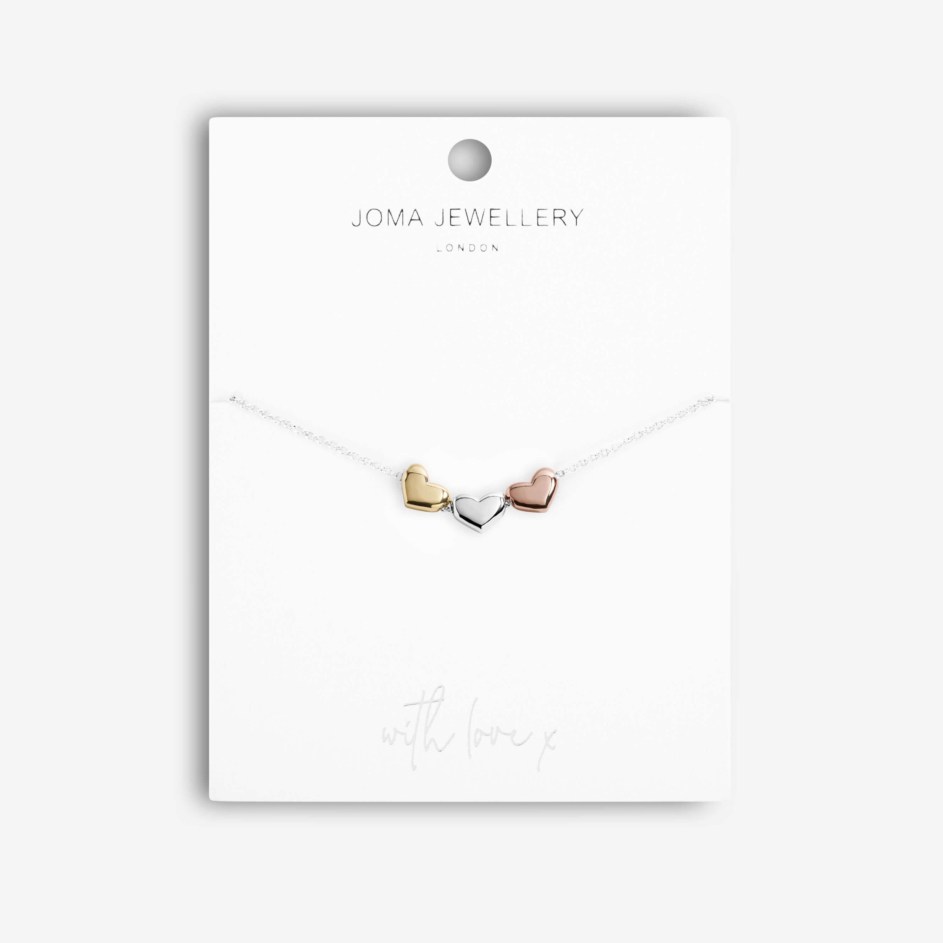 Florence | Heart Bracelet | Silver Rose Gold And Gold | Bracelet | 19cm Adjustable