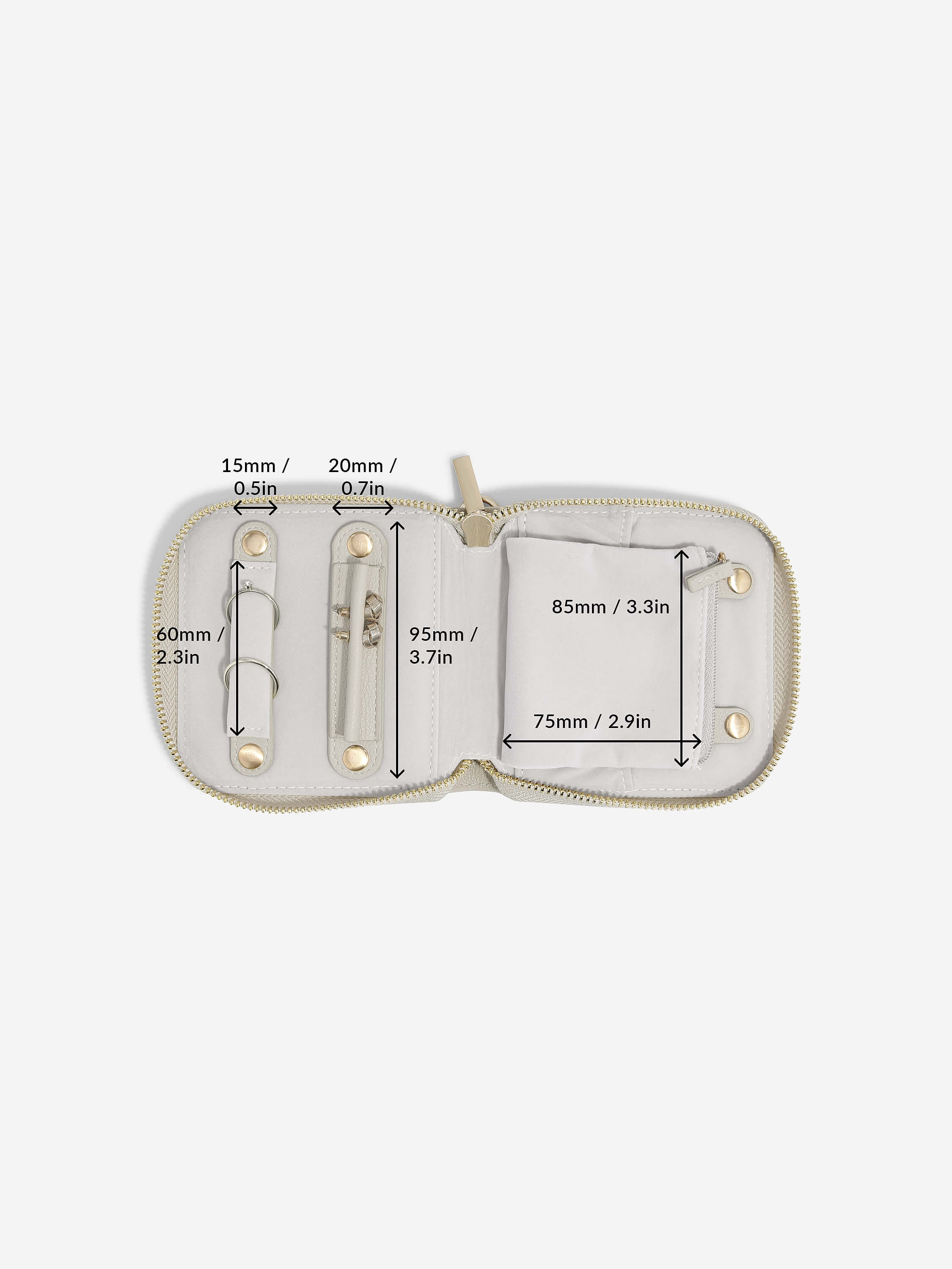 Oatmeal Compact Jewellery Roll