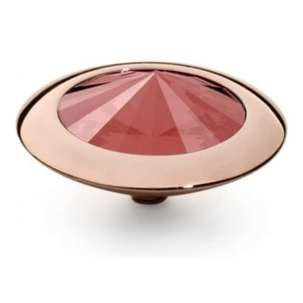 Famosa Rose Gold 16mm Tondo Ring Top Red Magma