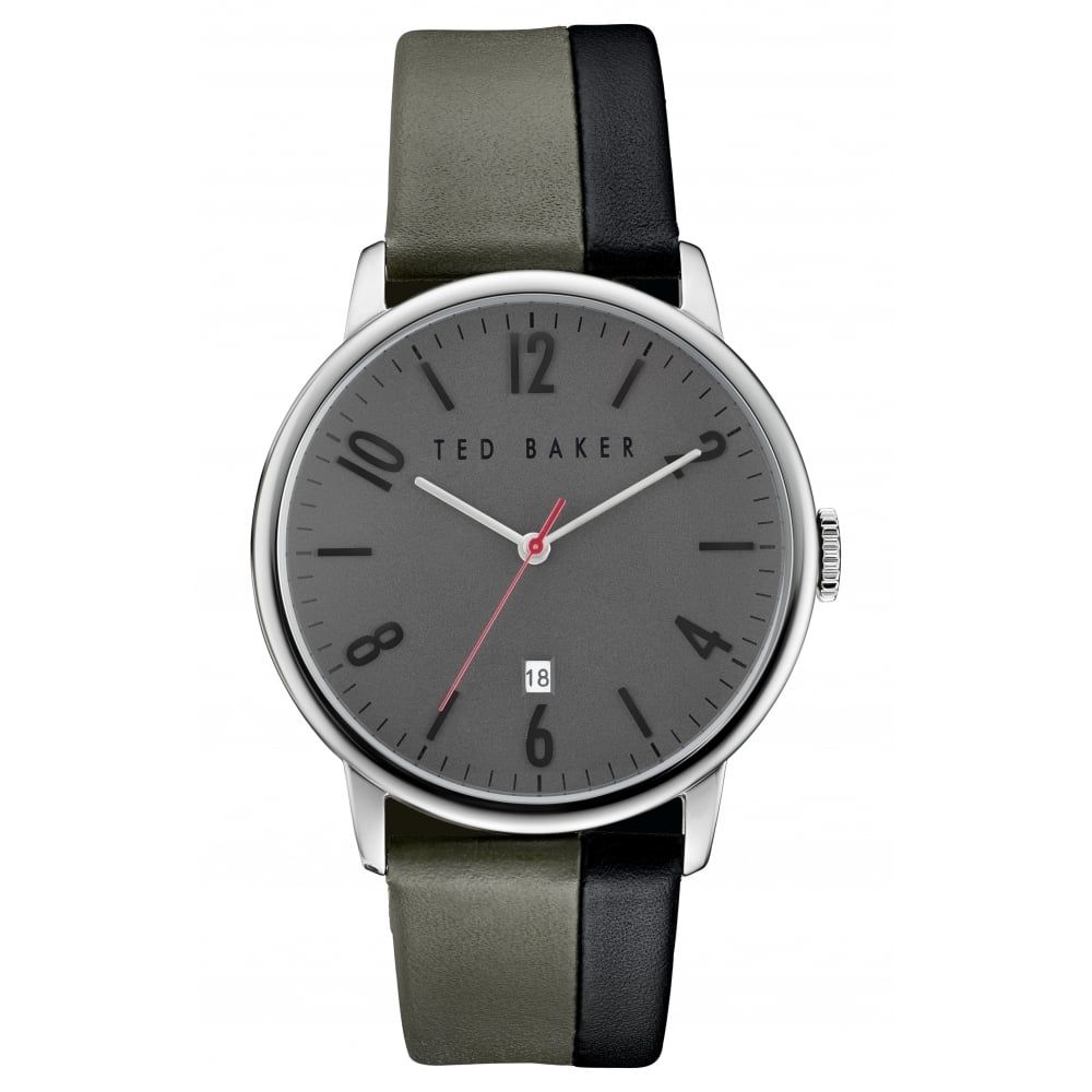 Black & Green Two Tone Leather Watch