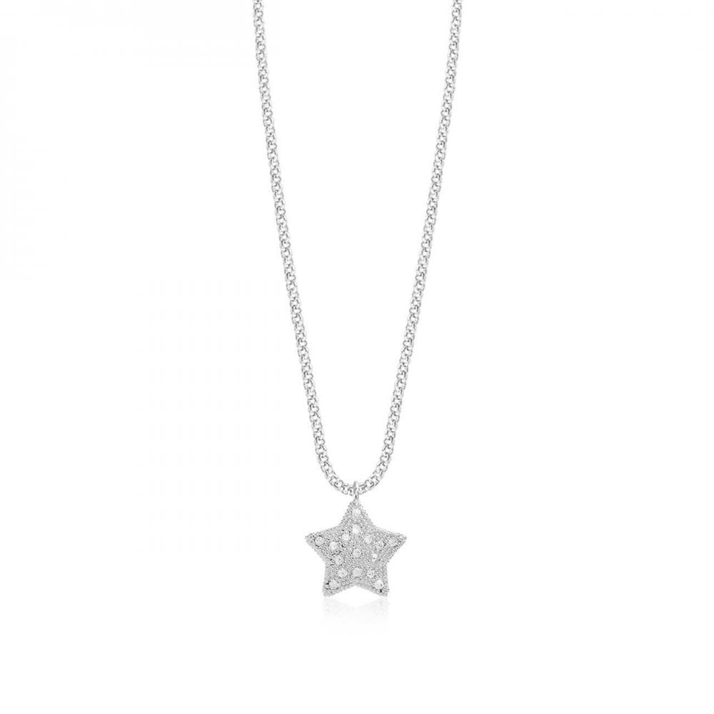 Bella Silver Pave Star Necklace 64cm + 5cm Ext