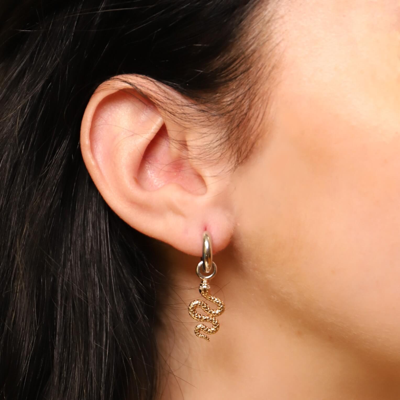 Gold Plated Snake Ear Charm