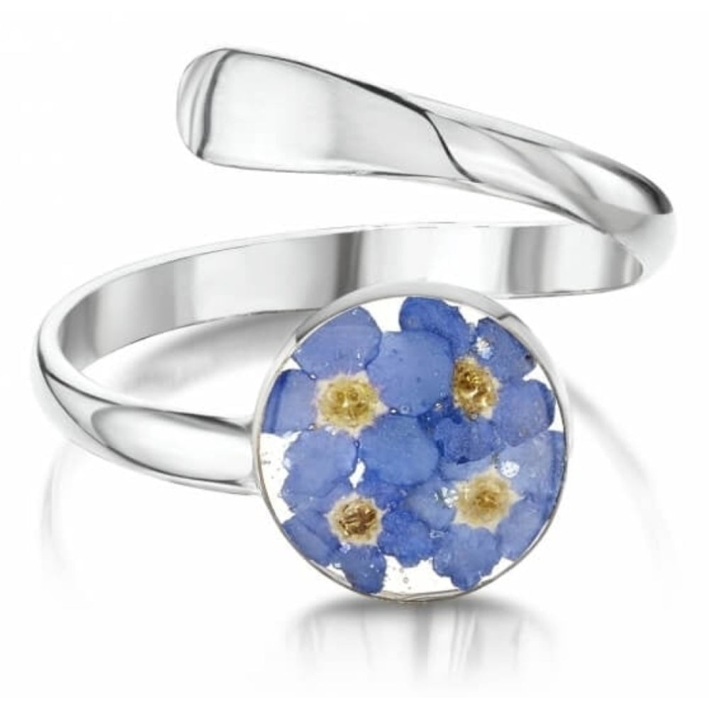 Silver Ring (Adjustable) - Forget me not - Round