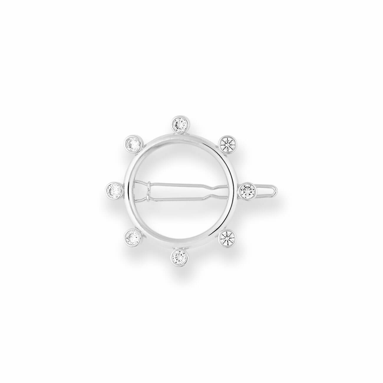 Pave Silver Cz Loop Hair Clip