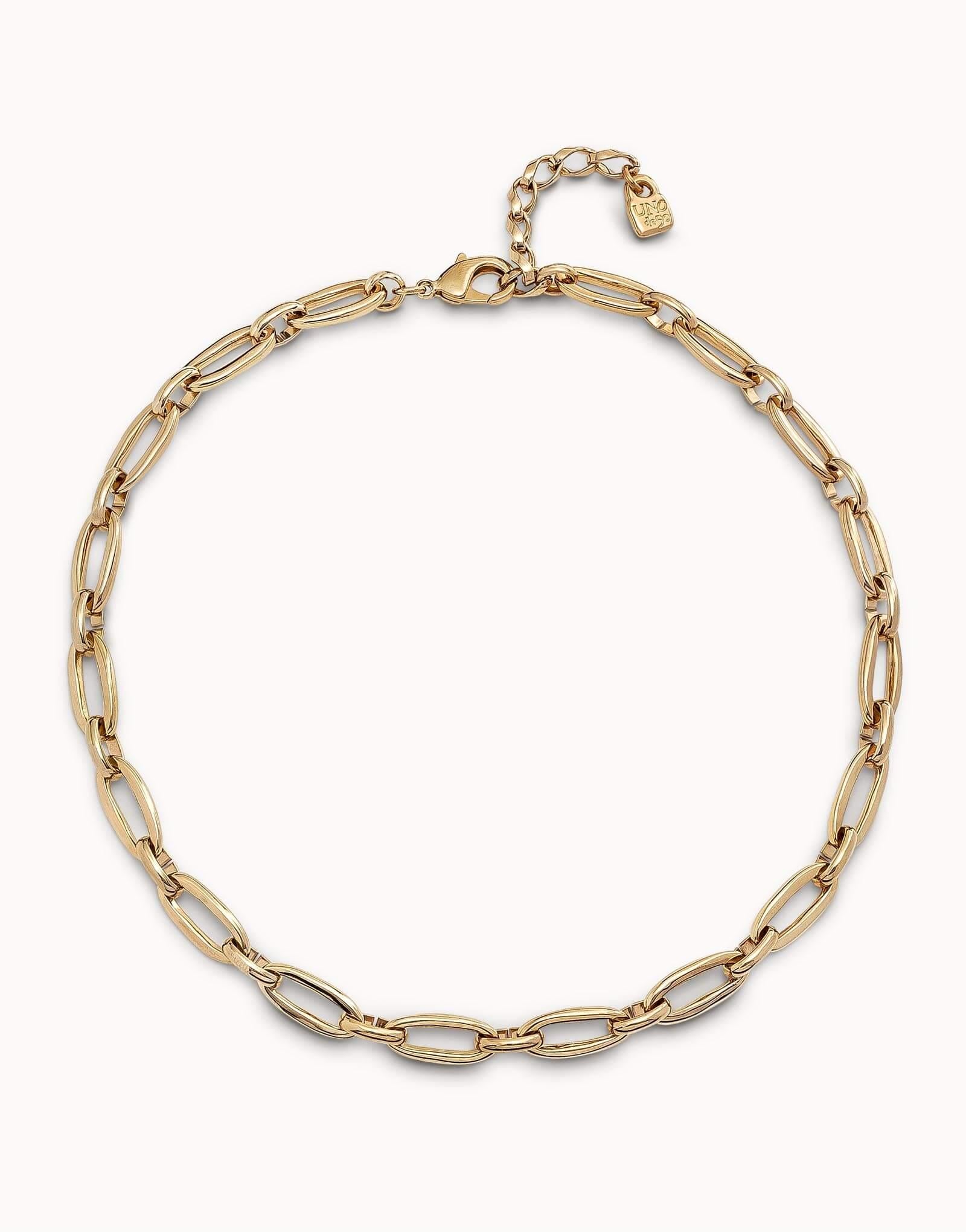 Alien Gold Plated Medium Oval Links Necklace