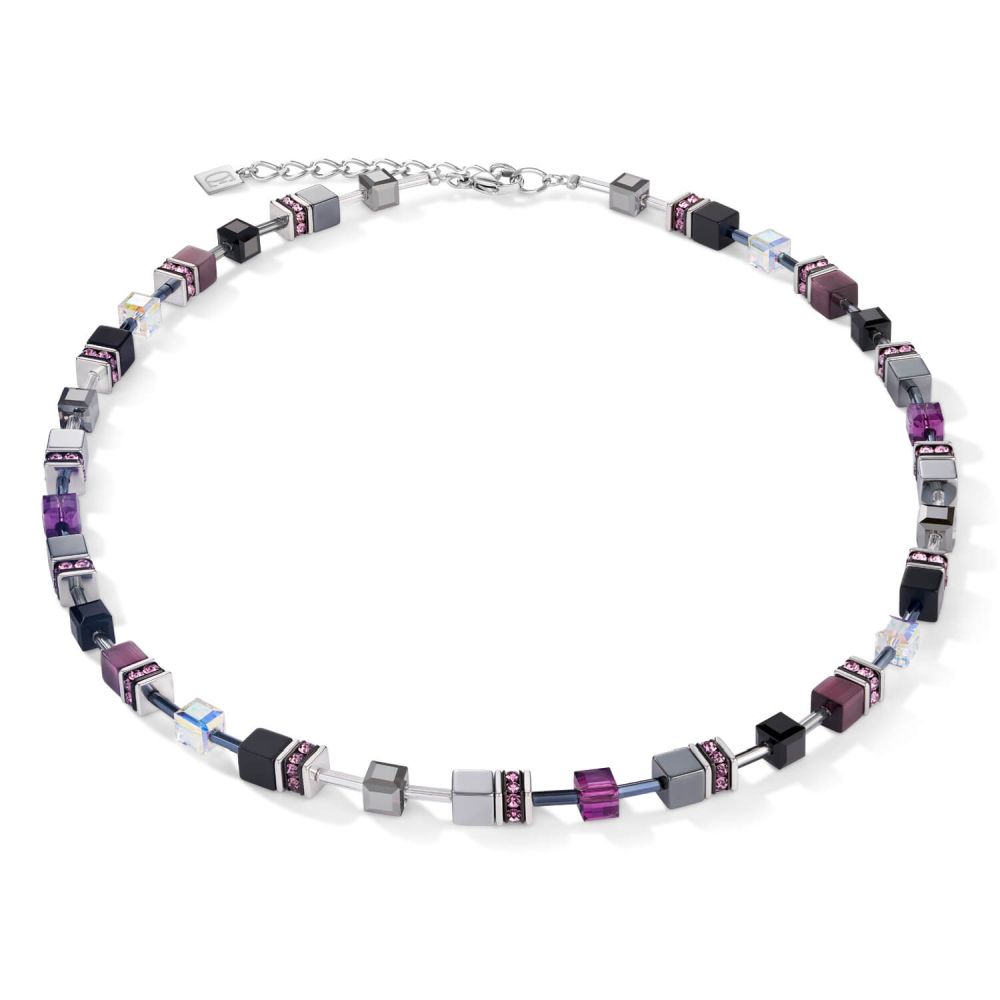Medium Amethyst Geo Cube Necklace