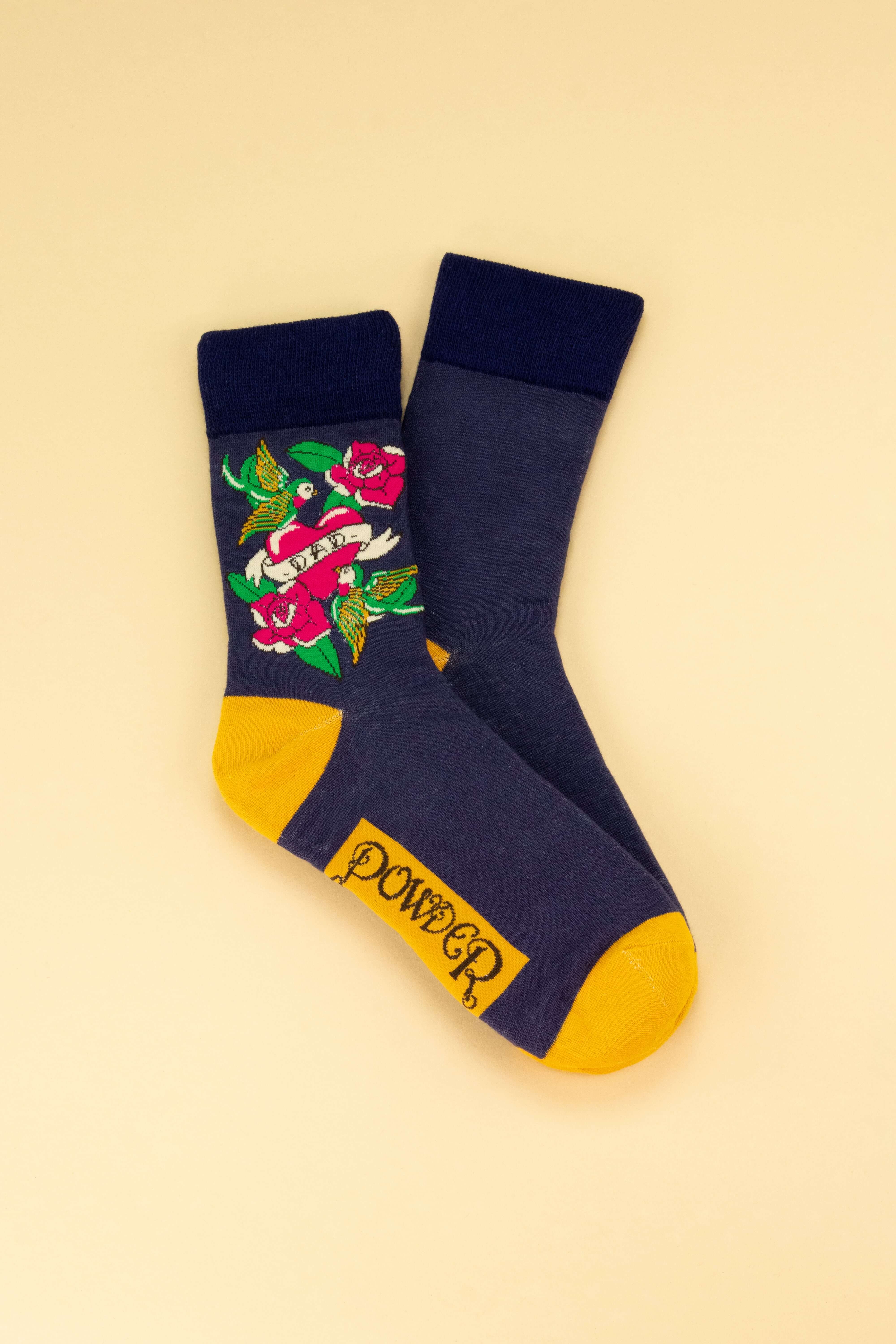 Tattoo Dad - Navy Men's Socks