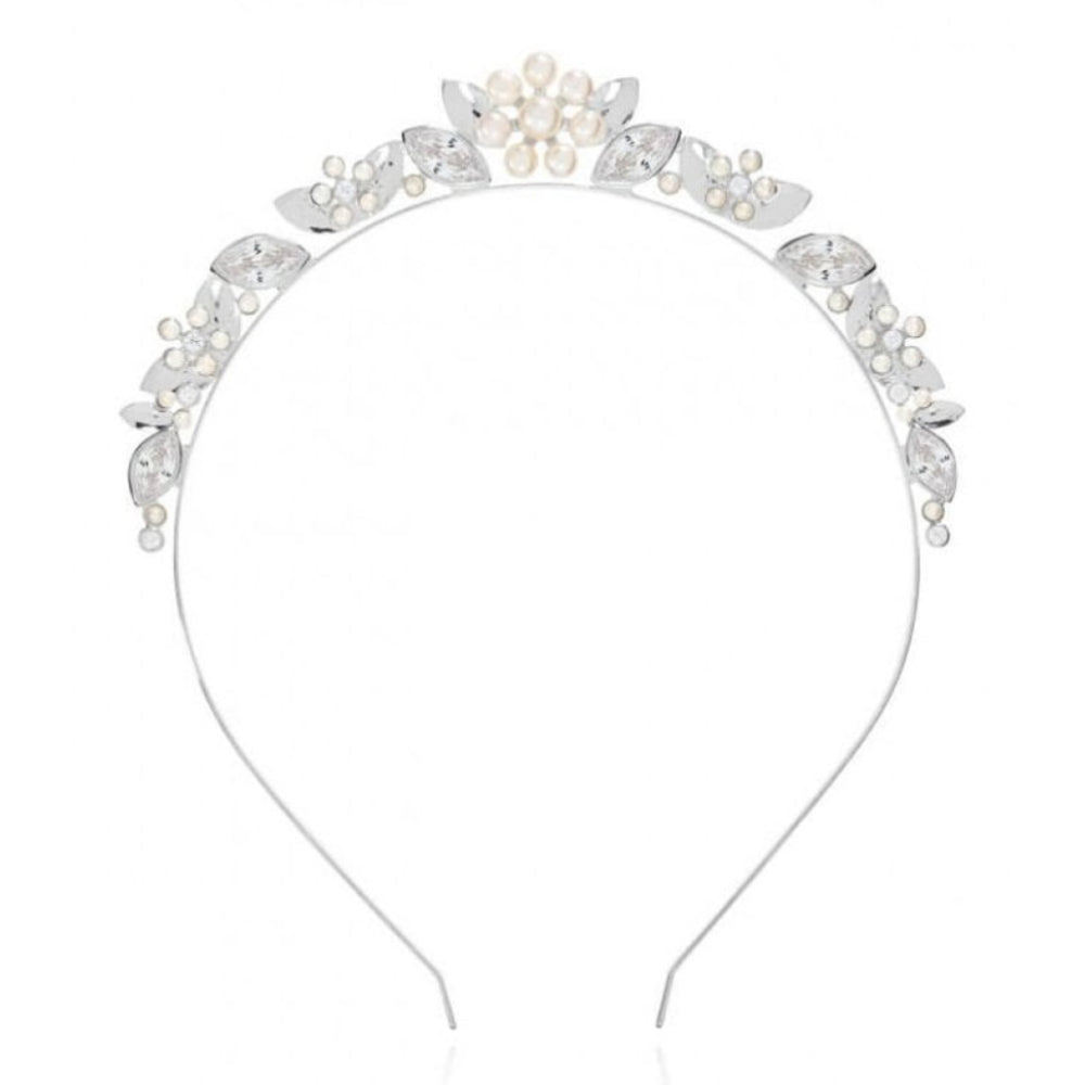 Happy Ever After Hair Accessories Pearl Flower & CZ Hair Band