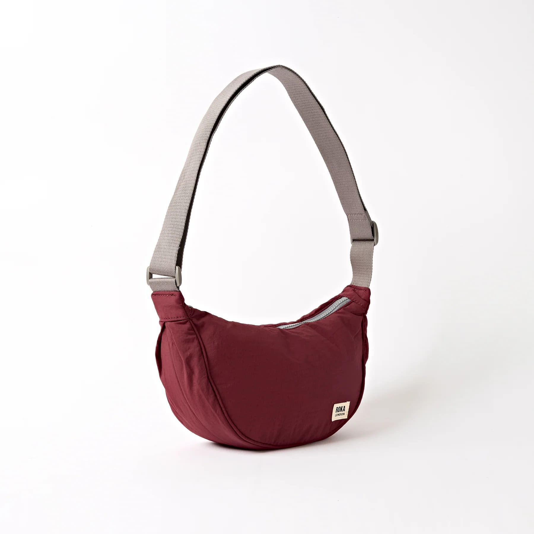 Farringdon Bordeaux Taslon Half Moon Bag