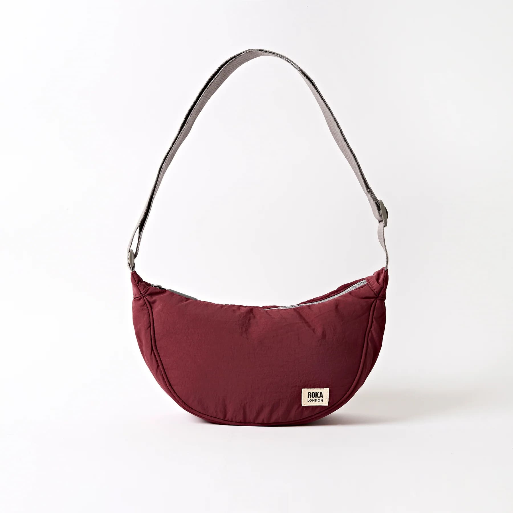 Farringdon Bordeaux Taslon Half Moon Bag