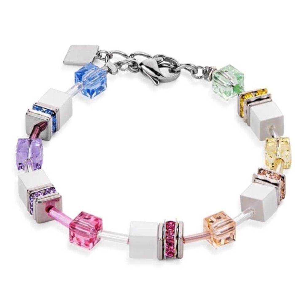 Multicolour Pastel Geo Cube Bracelet