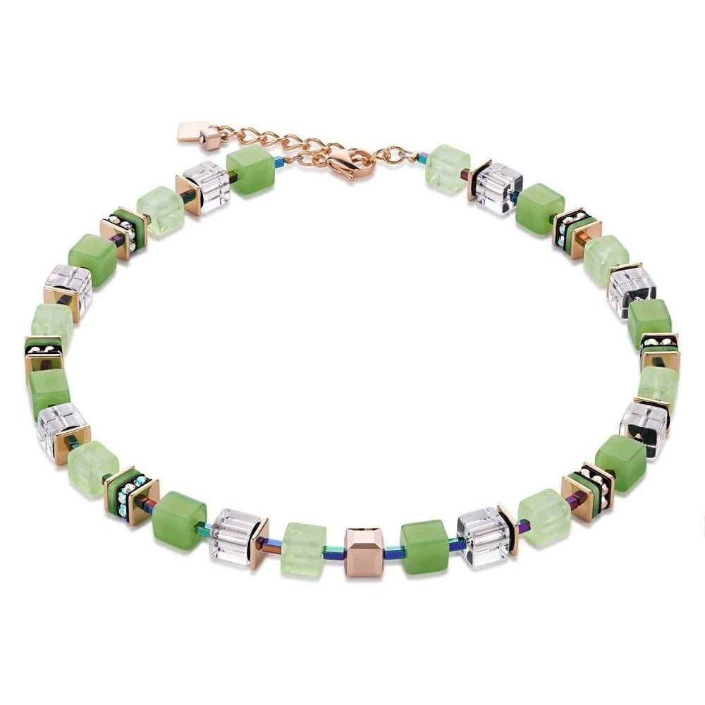 Green Geo Cube Necklace