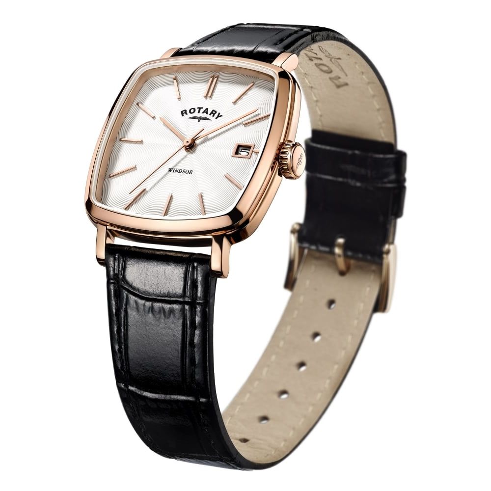 Mens Rose Gold Square Windsor Watch