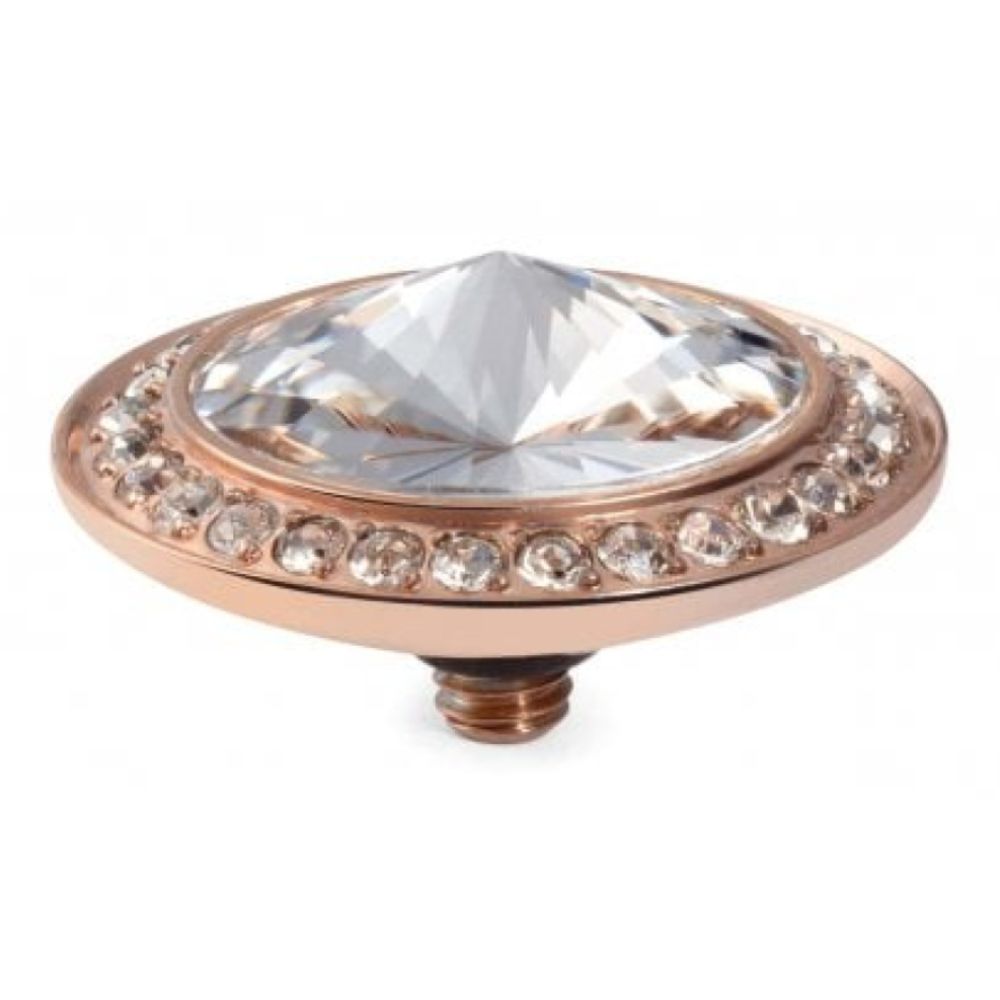 Famosa Rose Gold 16mm Tondo Deluxe Ring Top Crystal