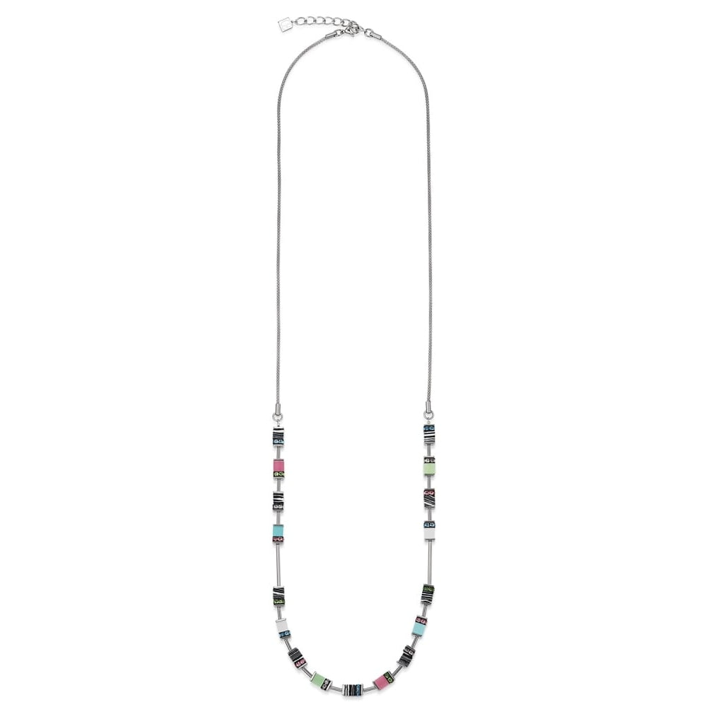 Pastel Multicolour Geo Cube Mesh Chain Necklace