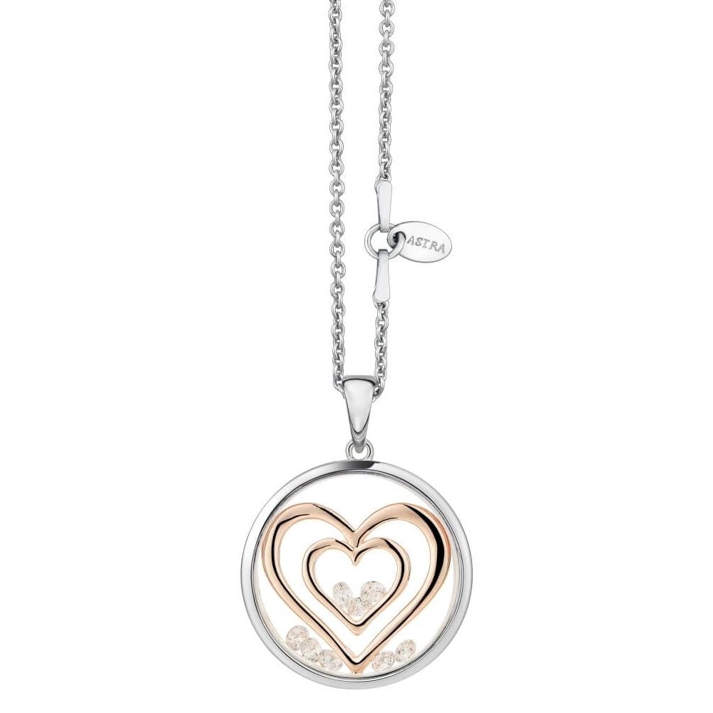 Double Heart 20mm Necklace (P4695 ROCZ)