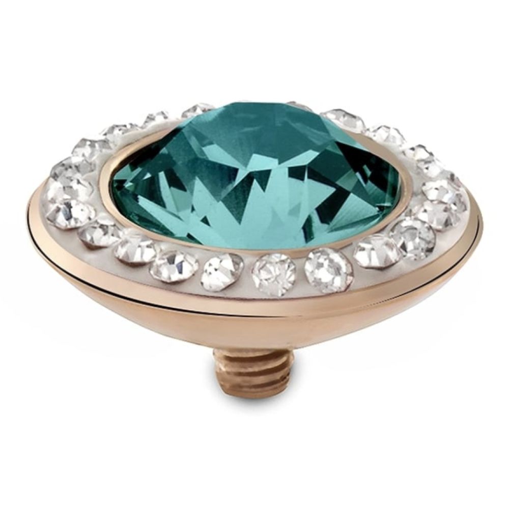 Famosa Rose Gold 13mm Tondo Deluxe Ring Top Turquoise