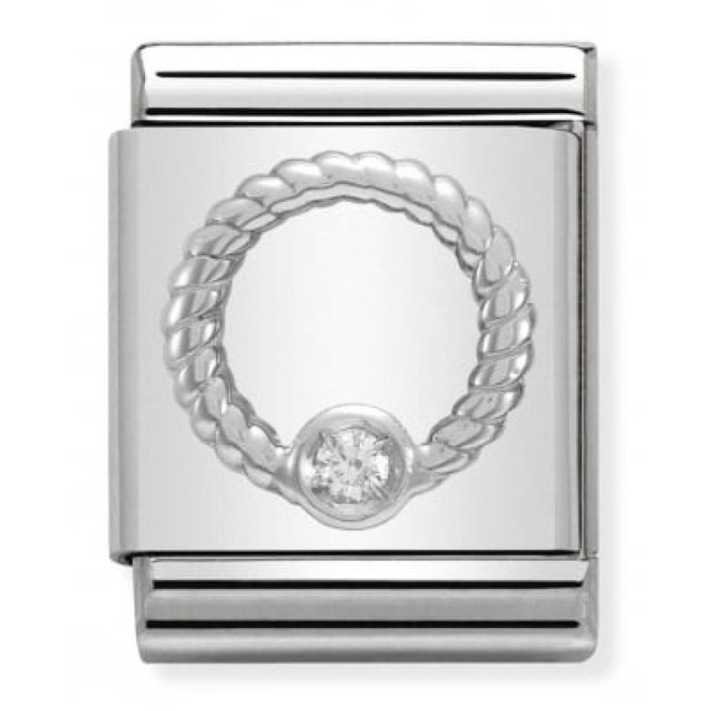 Big CZ Rope Circle Link