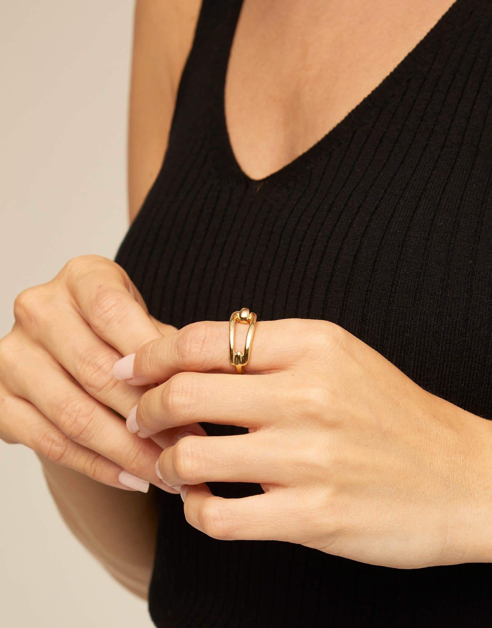 Prosperity Gold Plated Ring With Link Form