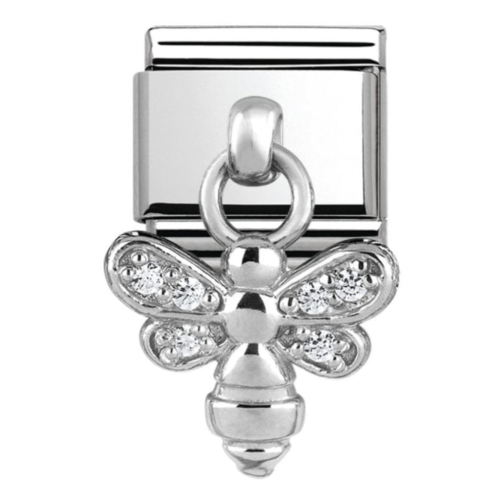 Classic Charm Silver CZ Bee Link