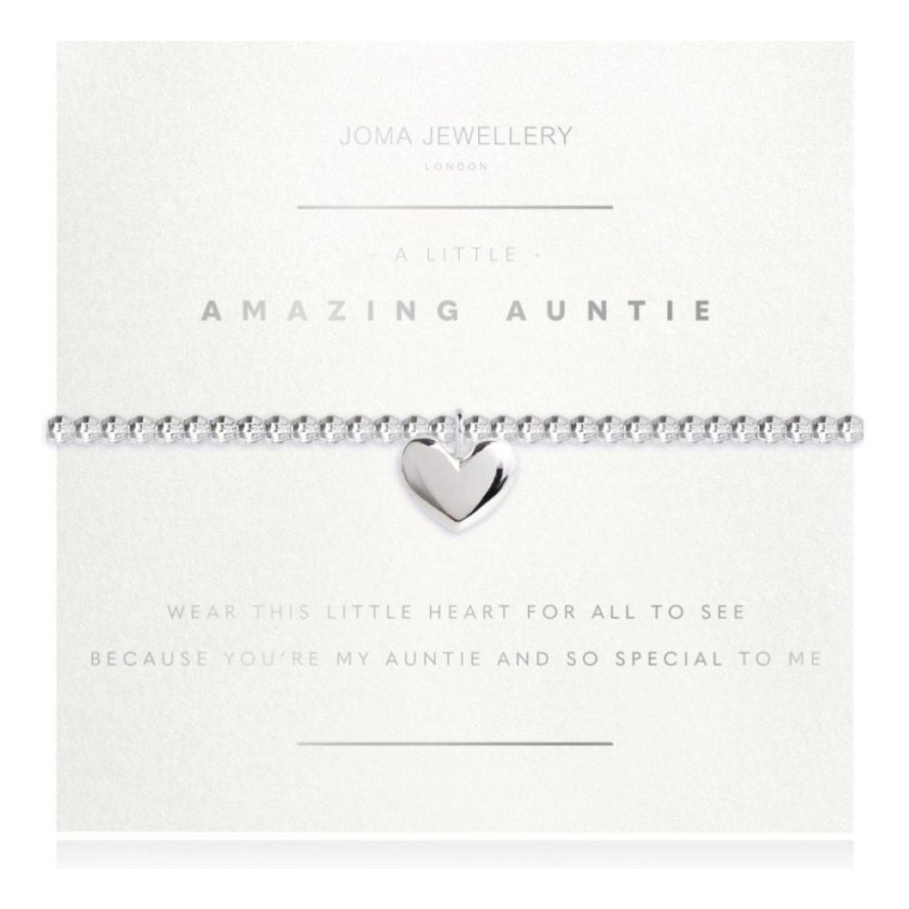 Facetted A Little - Amazing Auntie - Silver - 17.5cm Stretch Bracelet