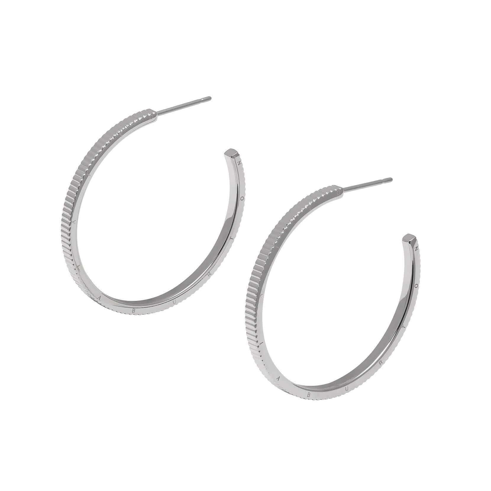 SS Classic Linear Detail Hoop Earrings
