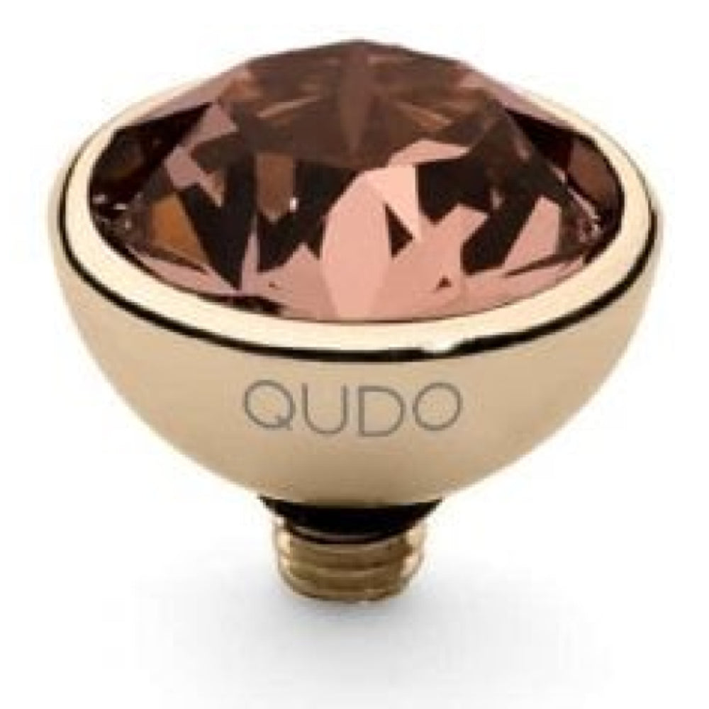 Famosa Gold 10mm Bottone Ring Top Blush Rose
