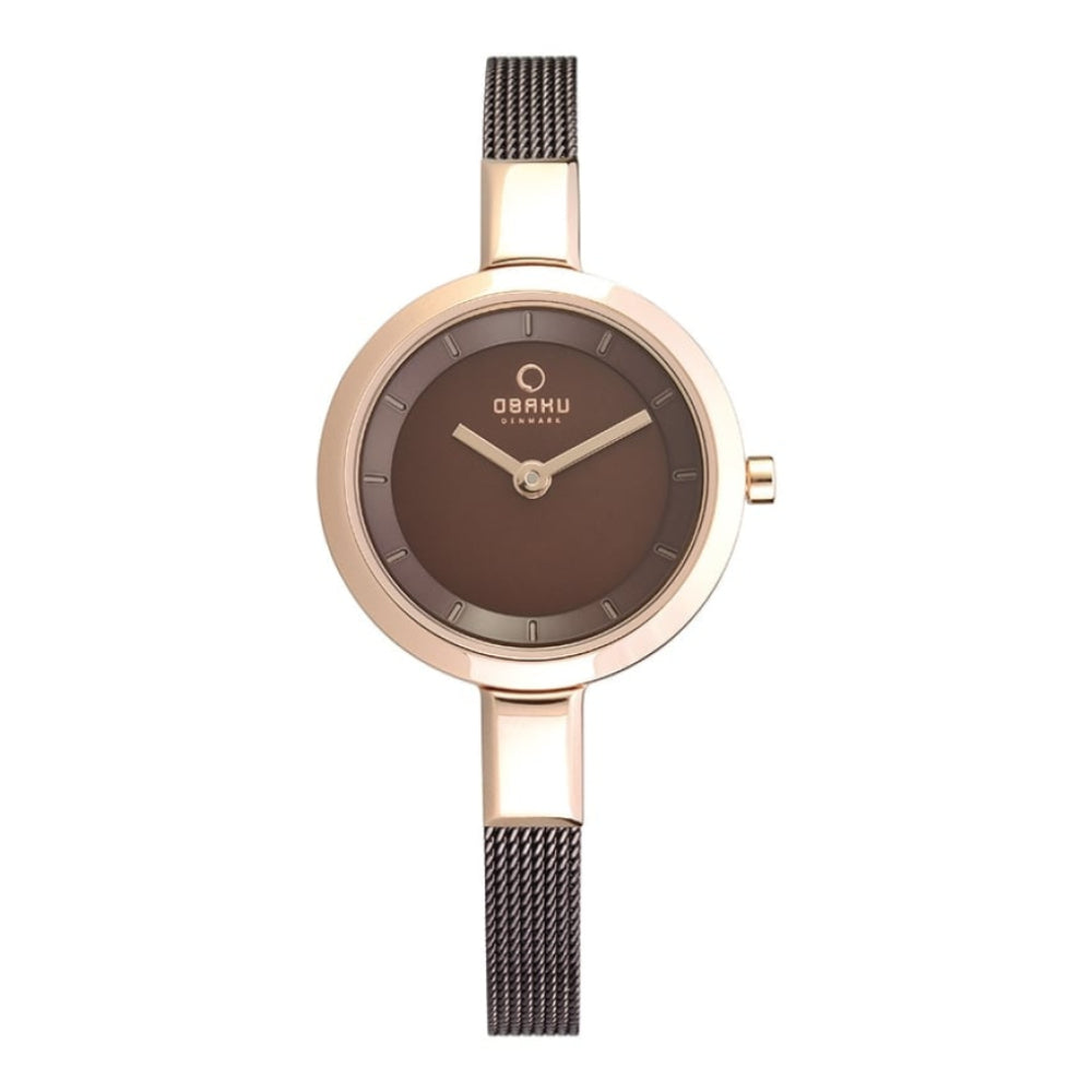 SIV - WALNUT Rose Gold Plated Stainless Steel Mesh Bracelet Watch