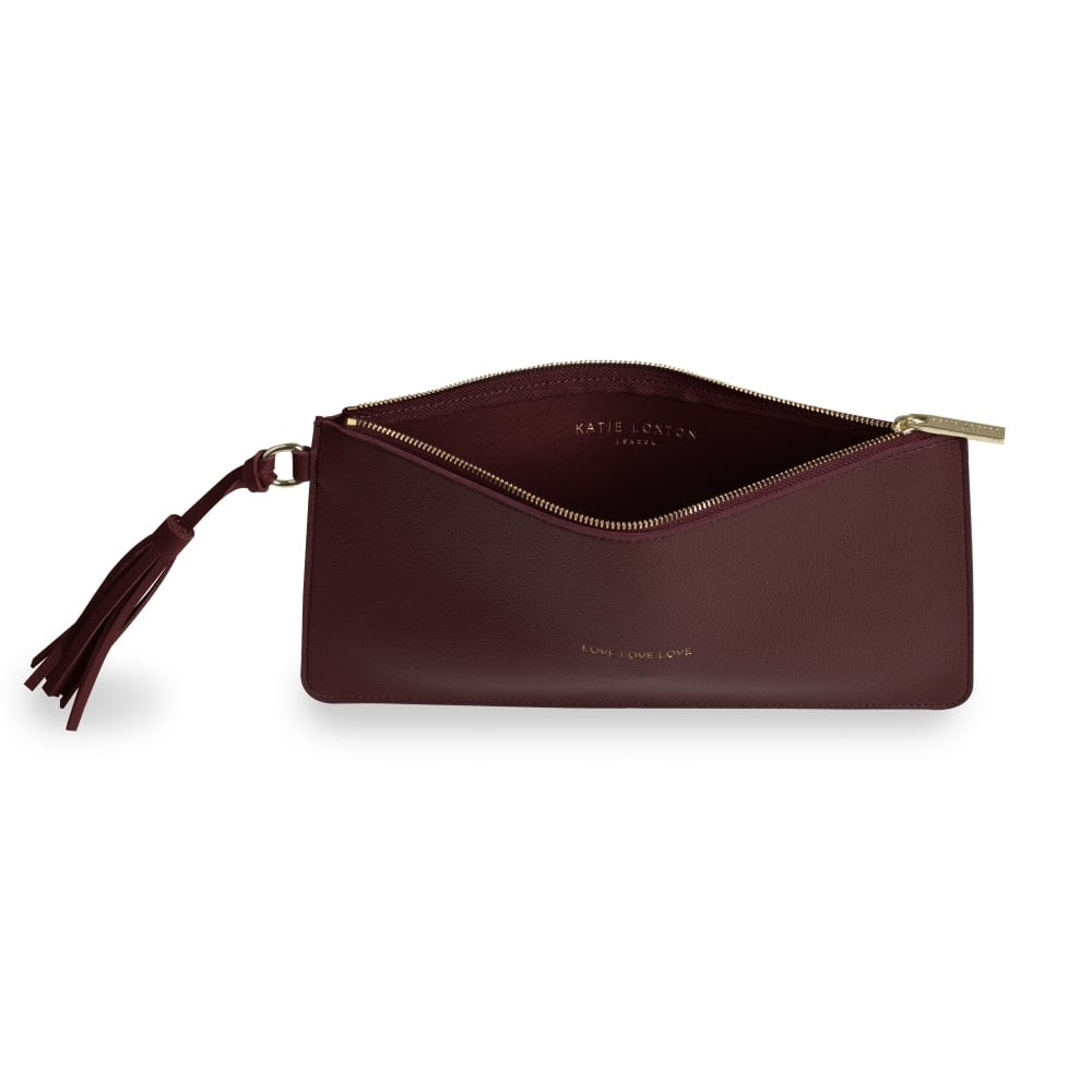 FLORRIE TASSEL POUCH - LOVE LOVE LOVE - mulberry - 14.5x28cm