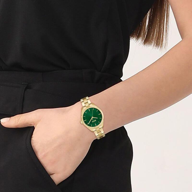Sage Light Yellow Gold IP Bracelet Ladies Watch
