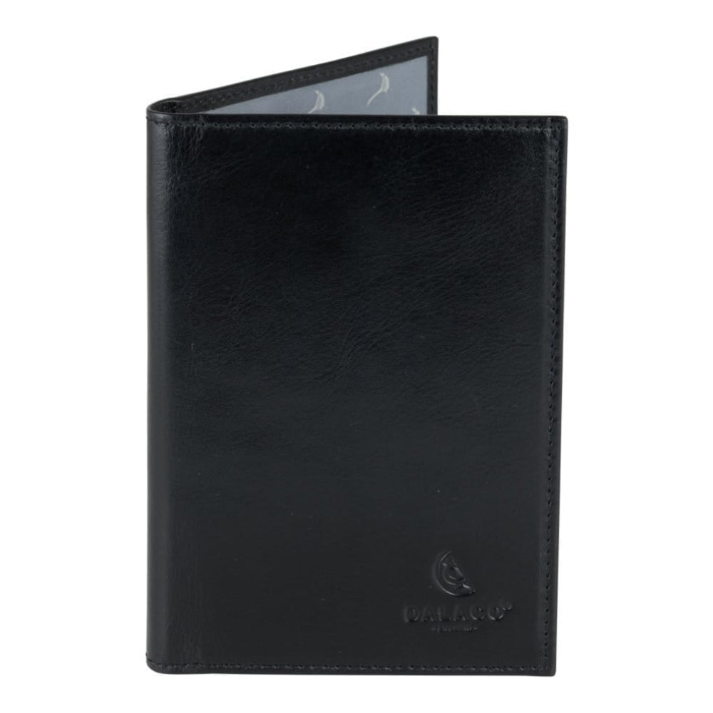 Leather Passport holder with Pheasant lining -Black