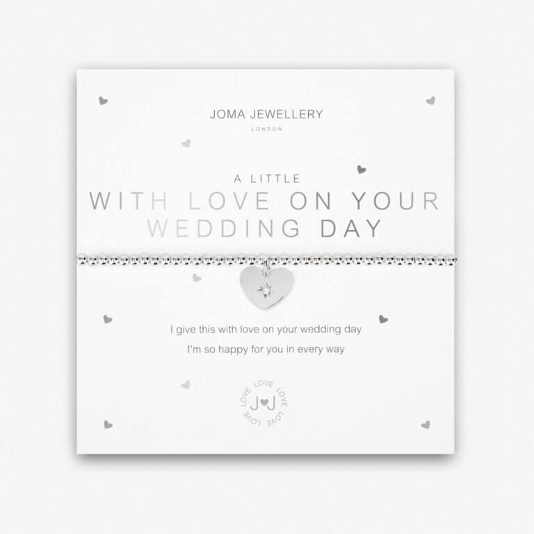 A Little | With Love On Your Wedding Day | Silver | Bracelet | 17.5cm Stretch