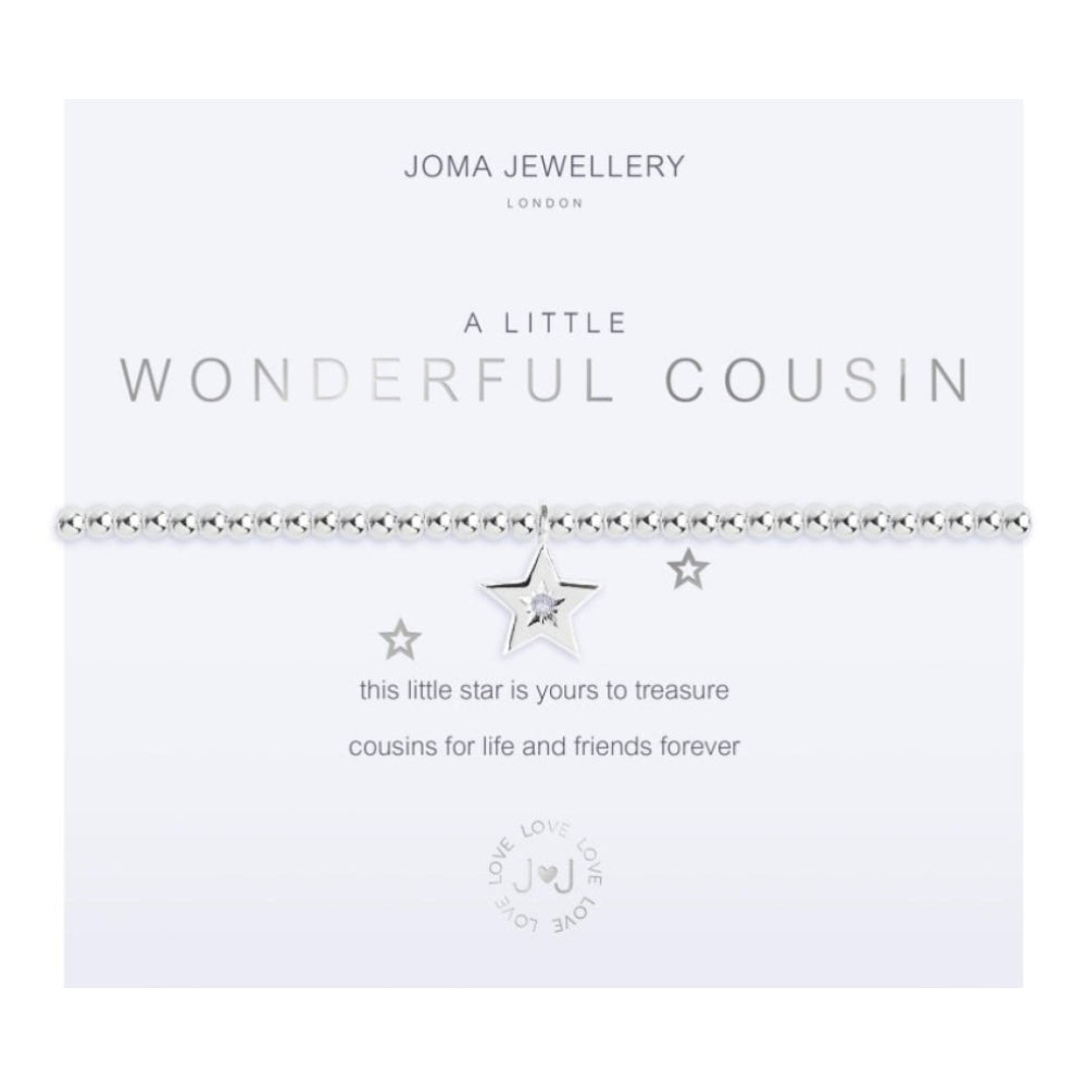 A Little - Wonderful Cousins - Silver- 17.5cm Stretch Bracelet