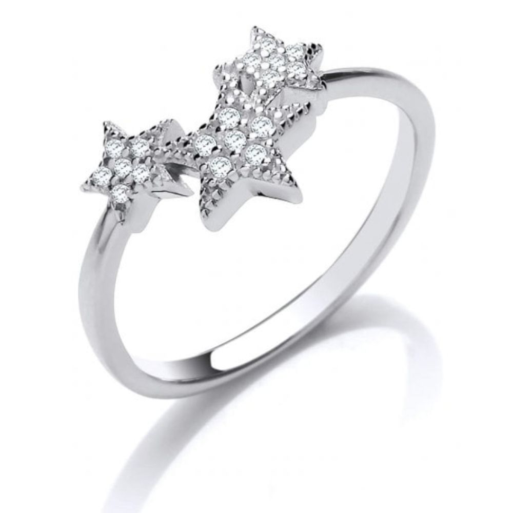 Silver CZ Shooting Stars Ring 7/N