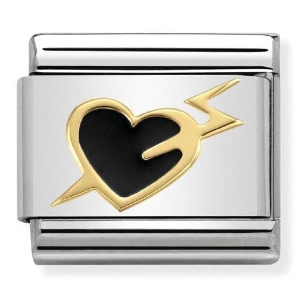 Classic Gold Black Lighting Heart