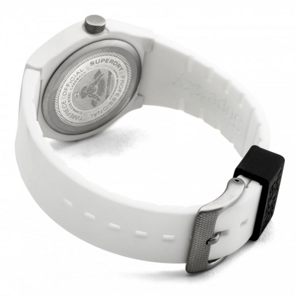 Urban' White Silicone Strap Watch With White Dial
