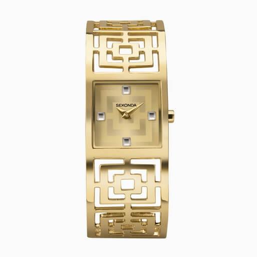 Gold Case Champagne Dial Gold Bracelet Watch