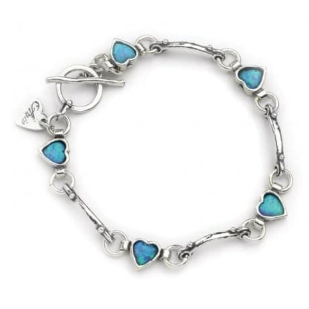 Ladies Handmade Silver & Opal Stone Cord Bracelet