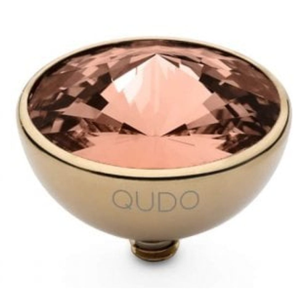 Famosa Gold 13mm Bottone Ring Top Blush Rose