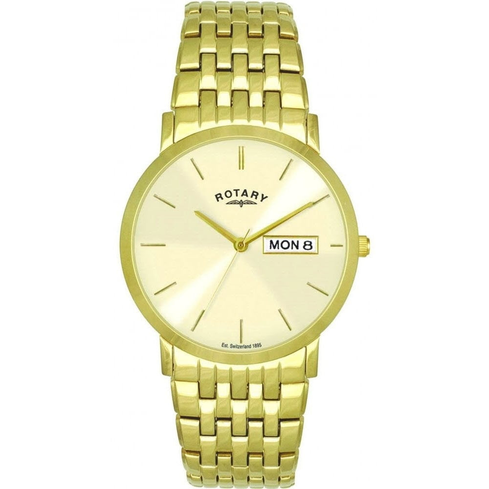 Gold Plated Gents Bracelet Wristwatch