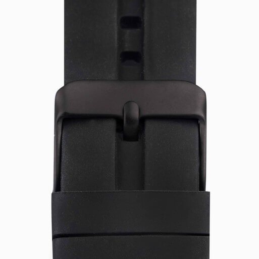 Black Case & Dial With Black Rubber Strap Men's Watch