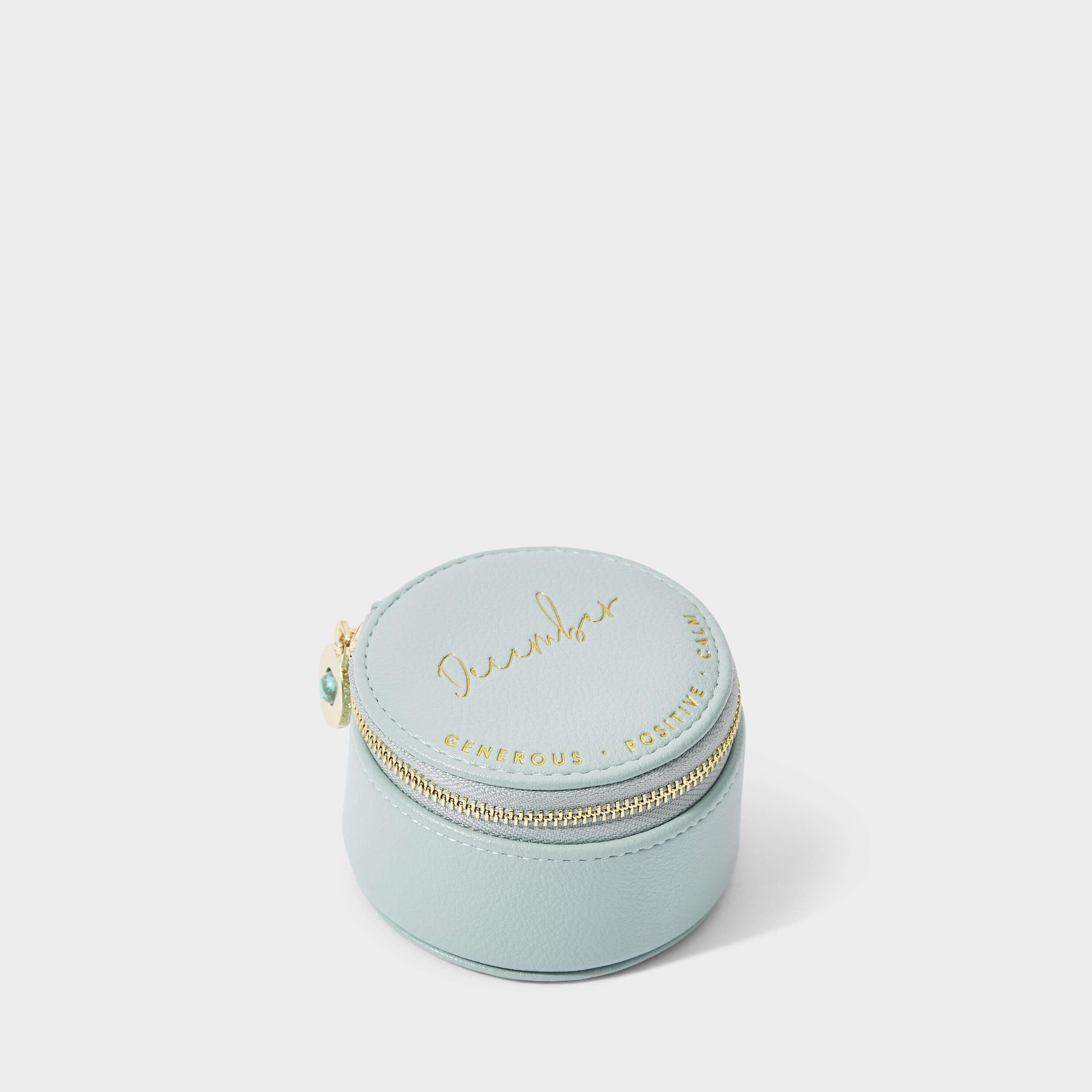 Birthstone Jewellery Box | December | 9 X 9 X 5.5cm