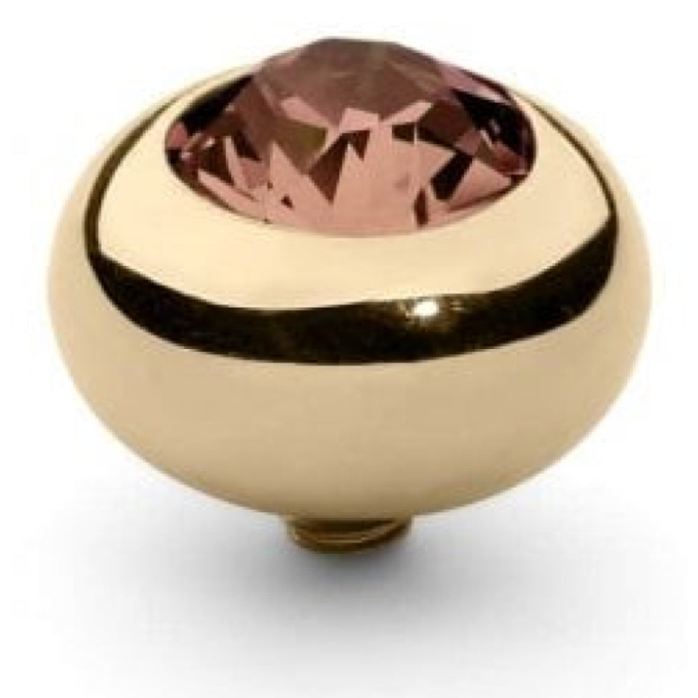 Famosa Gold 10mm Tondo Ring Top Blush Rose