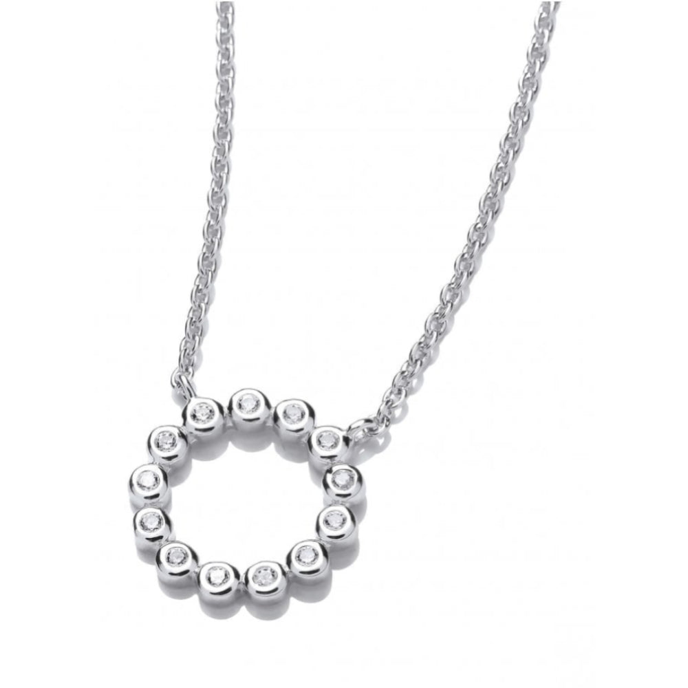 Silver & CZ Circle Of Life Necklace